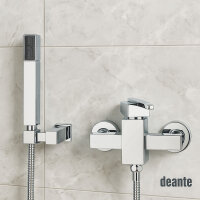 Brausearmatur Cubic komplett mit Wandhalterung und Duschkopf