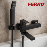 Schwarze Badewannenarmatur Wasserhahn mit einklappbarem Auslauf