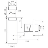 Eckiger Design Siphon - Geruchsverschluss - Traps