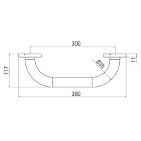 Sicherheits Haltegriff für Bad, Dusche, Toilette 300mm