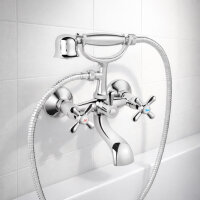 Nostalgie Wannenarmatur Zweigriff Mischbatterie für die Badewanne RETRO
