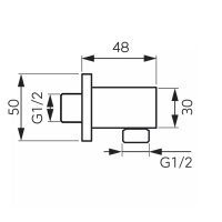 Quadratischer Wandanschlussbogen Brauseschlauch Anschluss