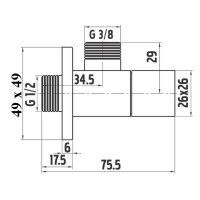 Design Eckventil Absperrhahn 1/2 Zoll x 3/8 Zoll Z293