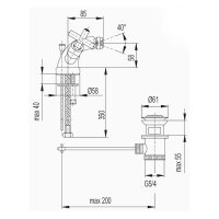 Zweigriff Bidetarmatur SYMETRIC