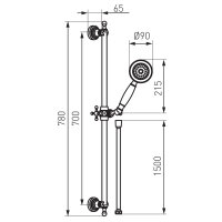 Bronzene Duschstange Duschsystem RETRO