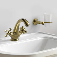 Zweigriff Bronze Waschtischarmatur, Wasserhahn Bad Waschbecken RETRO
