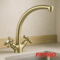 Bronze Zweigriff Spültischarmatur RETRO