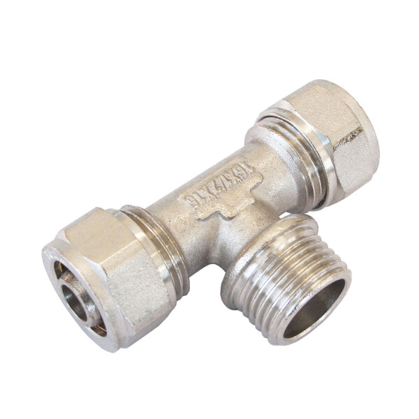 PEX Schraubfitting T-Stück mit Außengewinde 16 x 1/2 x 16