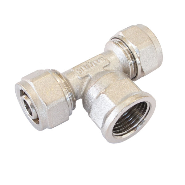 PEX Schraubfitting T-Stück mit Innengewinde 16 x 1/2 x 16
