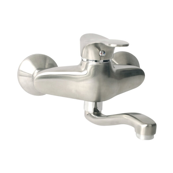 Edelstahl Waschtisch Wandarmatur SWING