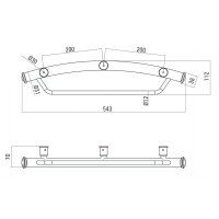 Edelstahl Sicherheits Haltegriff mit Handtuchhalter