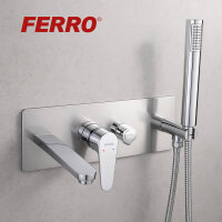 Unterputz Wannenarmatur mit Umsteller, Mischbatterie Unterputz Armatur Badewanne, Badarmatur von Ferro - Modell ALGEO
