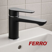 Schwarze Waschtischarmatur, Waschbecken Bad Wasserhahn ADORE