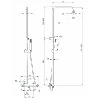 Schwarze Regendusche Duschsystem Arnika