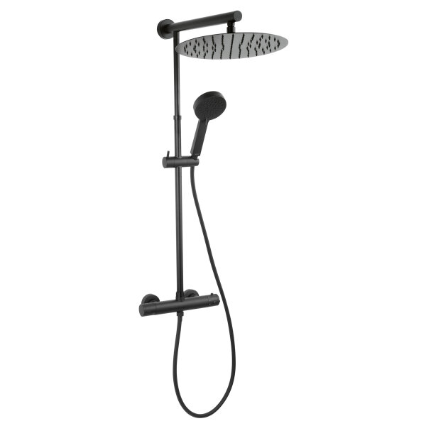 Schwarze Regendusche Duschsystem Trevi